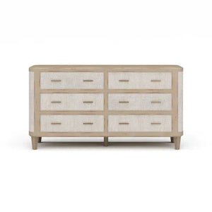 Lexington 6 Drawer Dresser w/ Rattan-Blue Hand Home