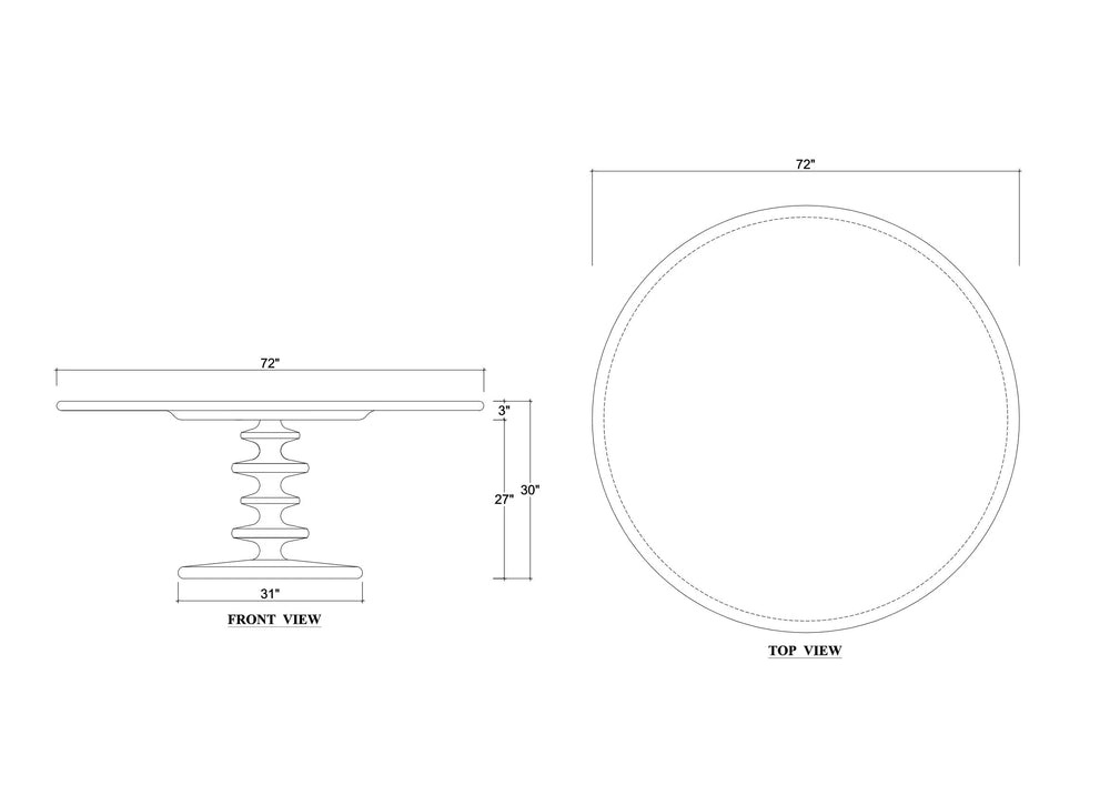 Milano Round Dining Table 72"-Blue Hand Home