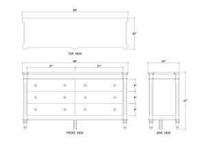Kelly 6 Drawer Dresser in Sandbar-Blue Hand Home