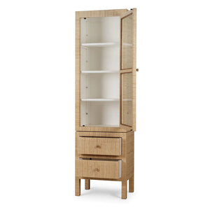Kagu Tall Cabinet w/ Rattan-Blue Hand Home
