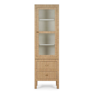 Kagu Tall Cabinet w/ Rattan-Blue Hand Home
