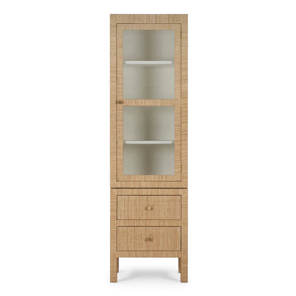 Kagu Tall Cabinet w/ Rattan-Blue Hand Home