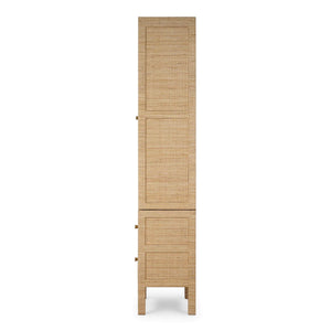 Kagu Tall Cabinet w/ Rattan-Blue Hand Home