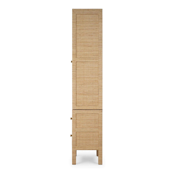 Kagu Tall Cabinet w/ Rattan-Blue Hand Home