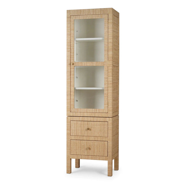Kagu Tall Cabinet w/ Rattan-Blue Hand Home