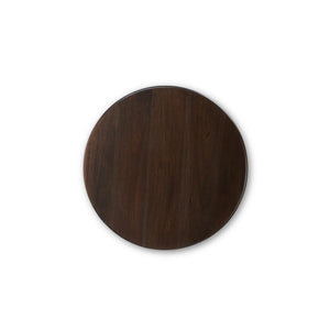 Vannes Round End Table in Walnut-Blue Hand Home