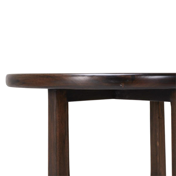 Vannes Round End Table in Walnut-Blue Hand Home