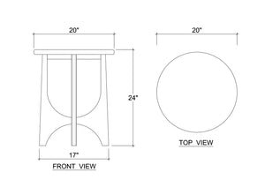 Vannes Round End Table-Blue Hand Home