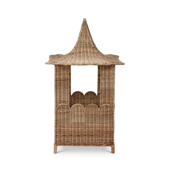 Scalloped Rattan Dog Bed-Blue Hand Home