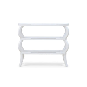 Savanah 3 Tiered Console Table In True White-Blue Hand Home
