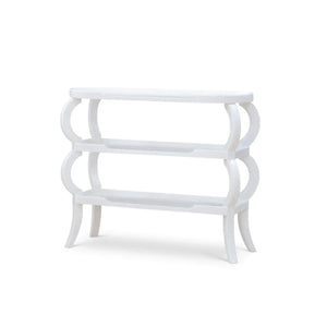 Savanah 3 Tiered Console Table In True White-Blue Hand Home