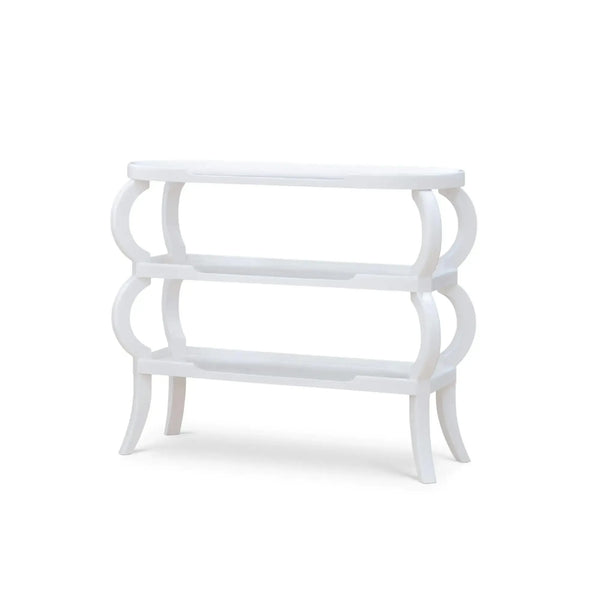 Savanah 3 Tiered Console Table In True White-Blue Hand Home