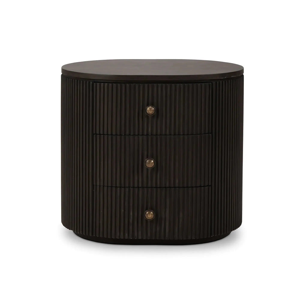Kraton Oval Bedside Table-Blue Hand Home