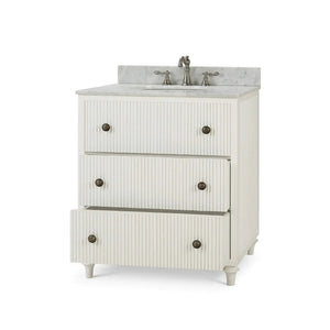 Kraton Single Vanity In True White W/ Sink & Marble Top-Blue Hand Home