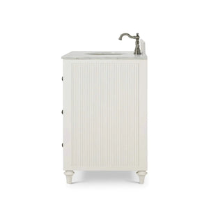 Kraton Single Vanity In True White W/ Sink & Marble Top-Blue Hand Home