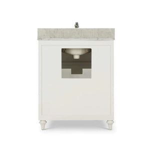 Kraton Single Vanity In True White W/ Sink & Marble Top-Blue Hand Home