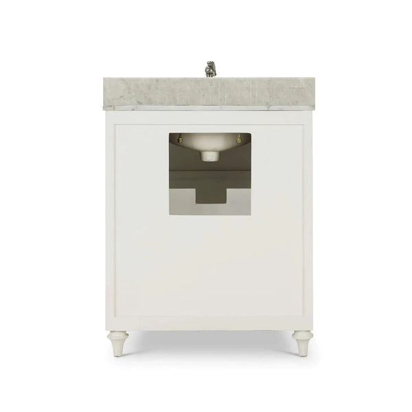 Kraton Single Vanity In True White W/ Sink & Marble Top-Blue Hand Home