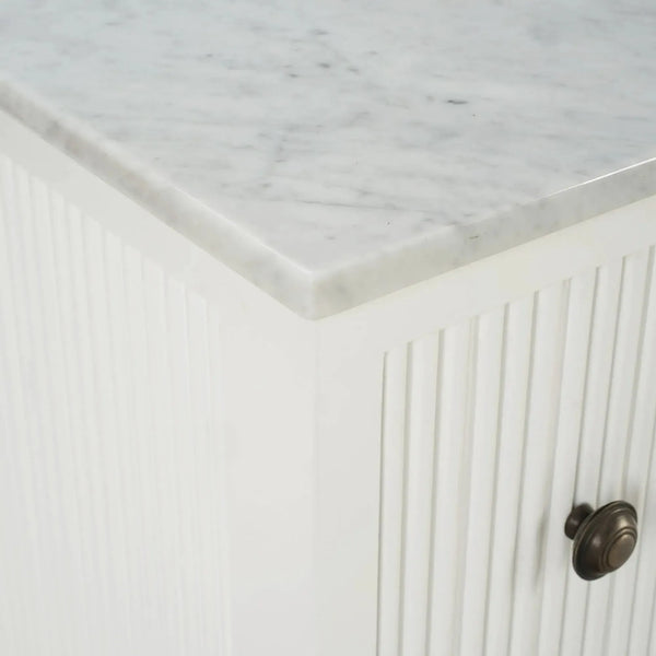 Kraton Single Vanity In True White W/ Sink & Marble Top-Blue Hand Home