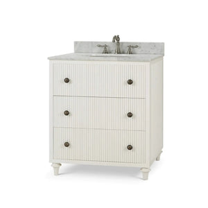 Kraton Single Vanity In True White W/ Sink & Marble Top-Blue Hand Home