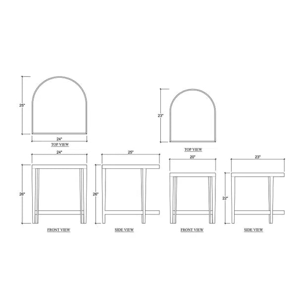 Normandy Nesting Tables Set 2-Blue Hand Home
