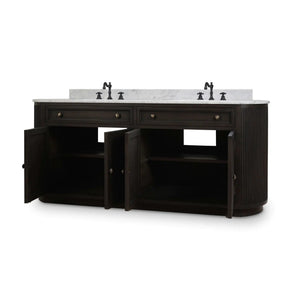 Kraton Oval Double Vanity w/ Sink & Marble Top-Blue Hand Home
