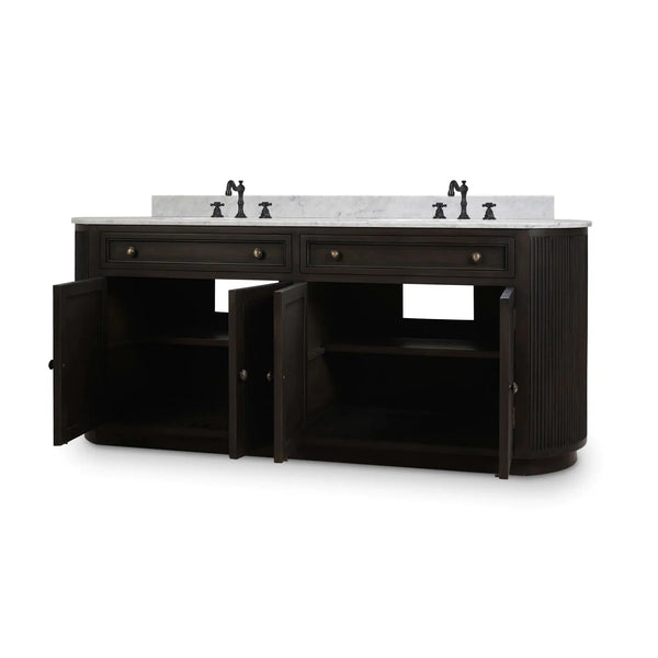 Kraton Oval Double Vanity w/ Sink & Marble Top-Blue Hand Home