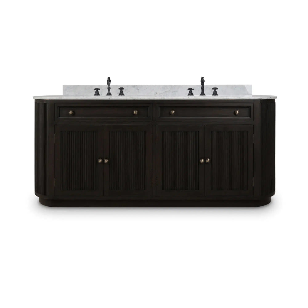 Kraton Oval Double Vanity w/ Sink & Marble Top-Blue Hand Home