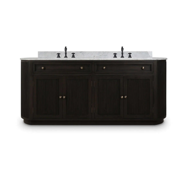 Kraton Oval Double Vanity w/ Sink & Marble Top-Blue Hand Home