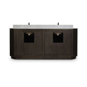 Kraton Oval Double Vanity w/ Sink & Marble Top-Blue Hand Home