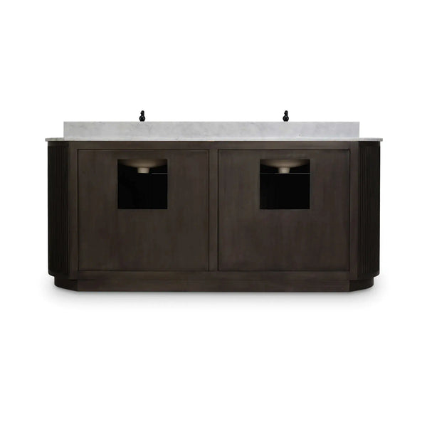 Kraton Oval Double Vanity w/ Sink & Marble Top-Blue Hand Home