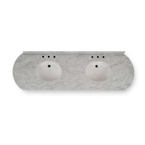Kraton Oval Double Vanity w/ Sink & Marble Top-Blue Hand Home