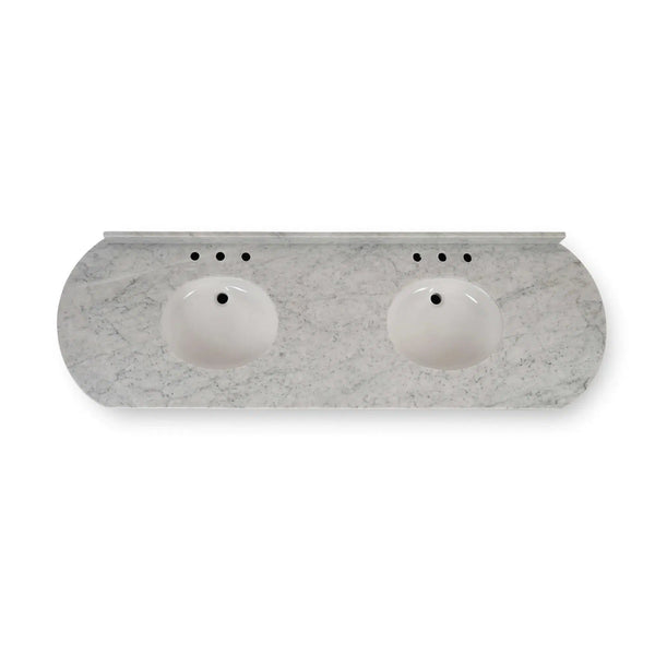Kraton Oval Double Vanity w/ Sink & Marble Top-Blue Hand Home