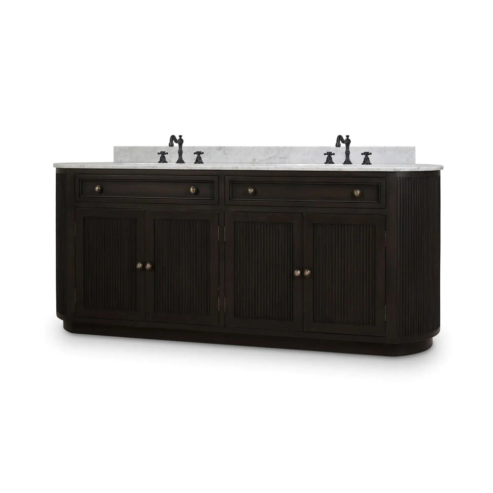 Kraton Oval Double Vanity w/ Sink & Marble Top-Blue Hand Home