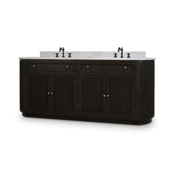 Kraton Oval Double Vanity w/ Sink & Marble Top-Blue Hand Home