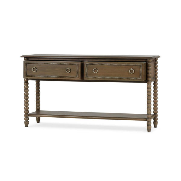 Cholet Console Table w/ 2 Drawers in Straw Wash-Blue Hand Home