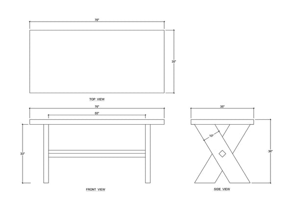 Elanore Counter Table-Blue Hand Home