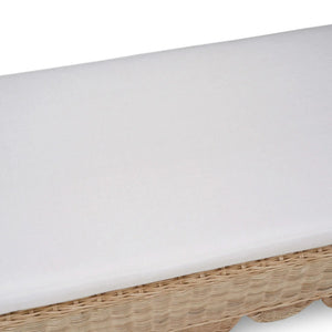 Newport Scalloped Rattan Bench-Blue Hand Home