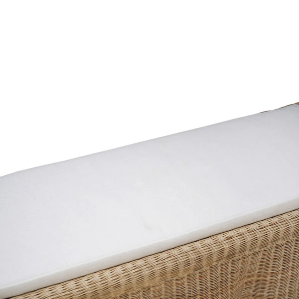 Newport Rattan Rectangular Ottoman w/ Cushion-Blue Hand Home