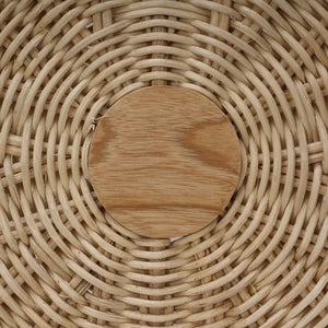 Oceana Rattan Dining Chair in Natural Rattan w/ Arctic White Performance Fabric-Blue Hand Home
