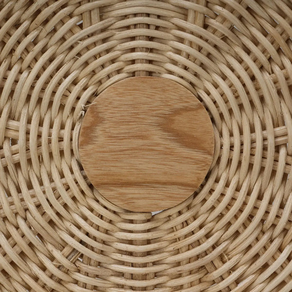 Oceana Rattan Dining Chair in Natural Rattan w/ Arctic White Performance Fabric-Blue Hand Home