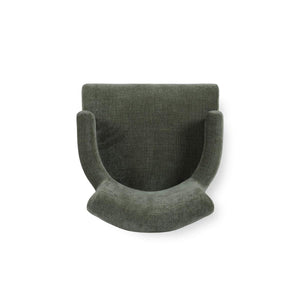 Genevieve Dining Chair in Walnut w/ Thames Moss Green Performance Fabric-Blue Hand Home