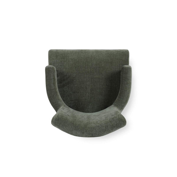 Genevieve Dining Chair in Walnut w/ Thames Moss Green Performance Fabric-Blue Hand Home