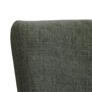 Genevieve Dining Chair in Walnut w/ Thames Moss Green Performance Fabric-Blue Hand Home