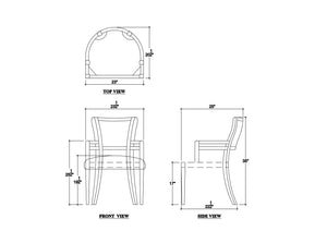 Genevieve Dining Chair In Walnut W/ Boucle Sand Performance Fabric-Blue Hand Home