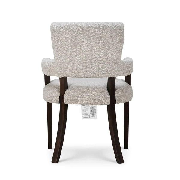 Genevieve Dining Chair In Walnut W/ Boucle Sand Performance Fabric-Blue Hand Home