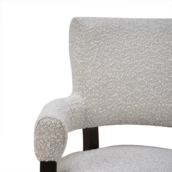 Genevieve Dining Chair In Walnut W/ Boucle Sand Performance Fabric-Blue Hand Home