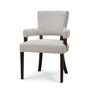 Genevieve Dining Chair In Walnut W/ Boucle Sand Performance Fabric-Blue Hand Home
