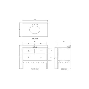 Chloe Single Vanity w/ Sink & Marble Top-Blue Hand Home