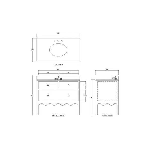 Chloe Single Vanity w/ Sink & Marble Top-Blue Hand Home