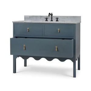 Chloe Single Vanity w/ Sink & Marble Top-Blue Hand Home